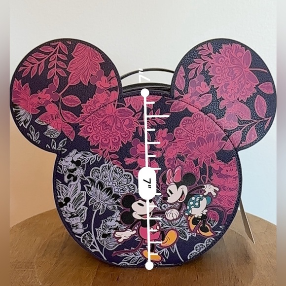 SOLD- NWT Vera Bradley Disney Whimsy Cosmetic Bag Case Mickey MinnieMouse Purple - Picture 14 of 16